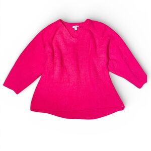 TOPSHOP Hot Pink Cable Knit Sweater Size 12 Or Large